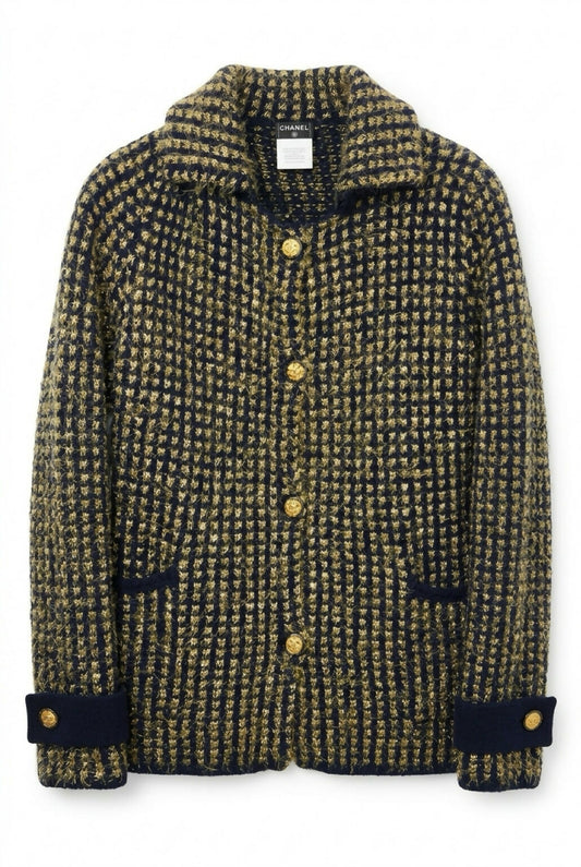CHANEL 09A MOSCOW TWEED NAVY GOLD JACKET IMPERIAL Eagle CC Buttons