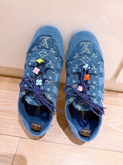 Louis Vuitton LV Sneakerina Denim Ballet Style Sneakers