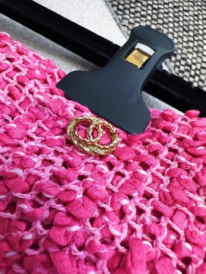 Chanel 21C Fuchsia Tweed Mini Skirt