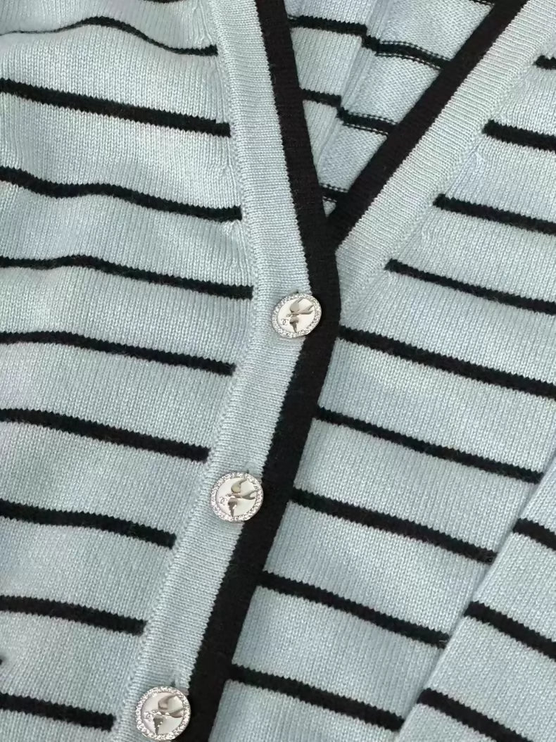 Chanel 25S Blue Cashmere Knit Cardigan