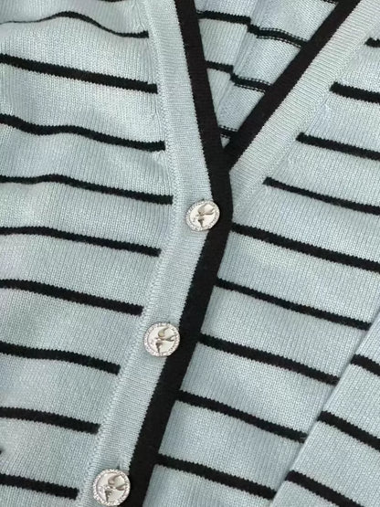 Chanel 25S Blue Cashmere Knit Cardigan