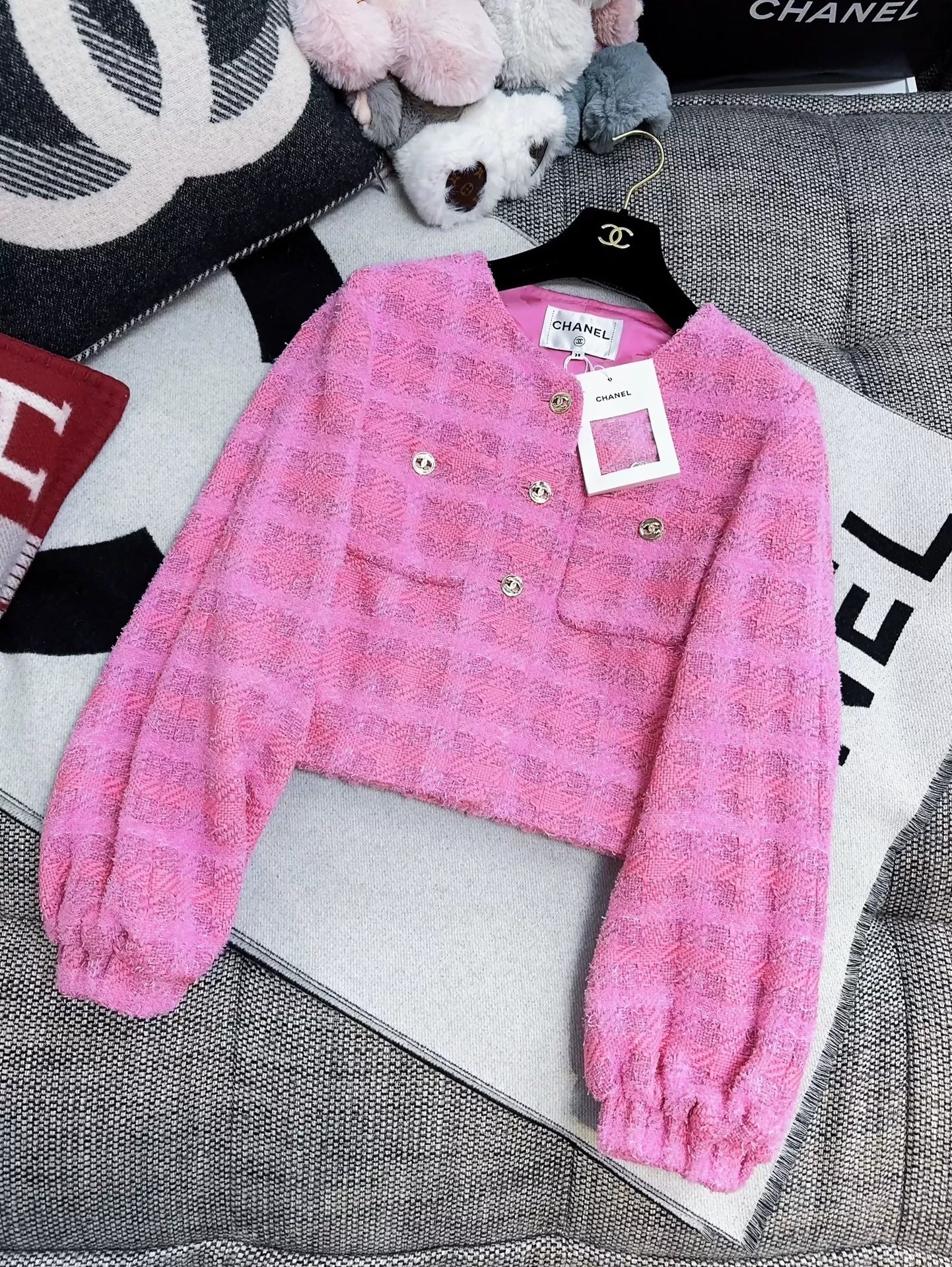 Chanel 24P Pink Tweed Jacket