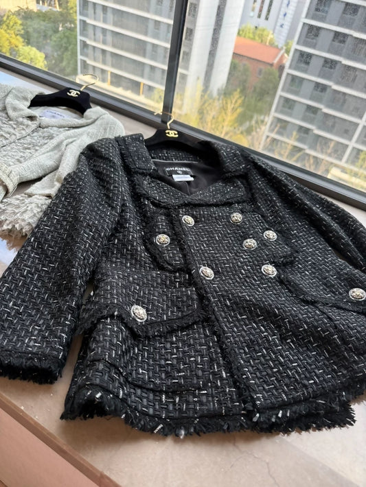 Chanel 13C black tweed coat