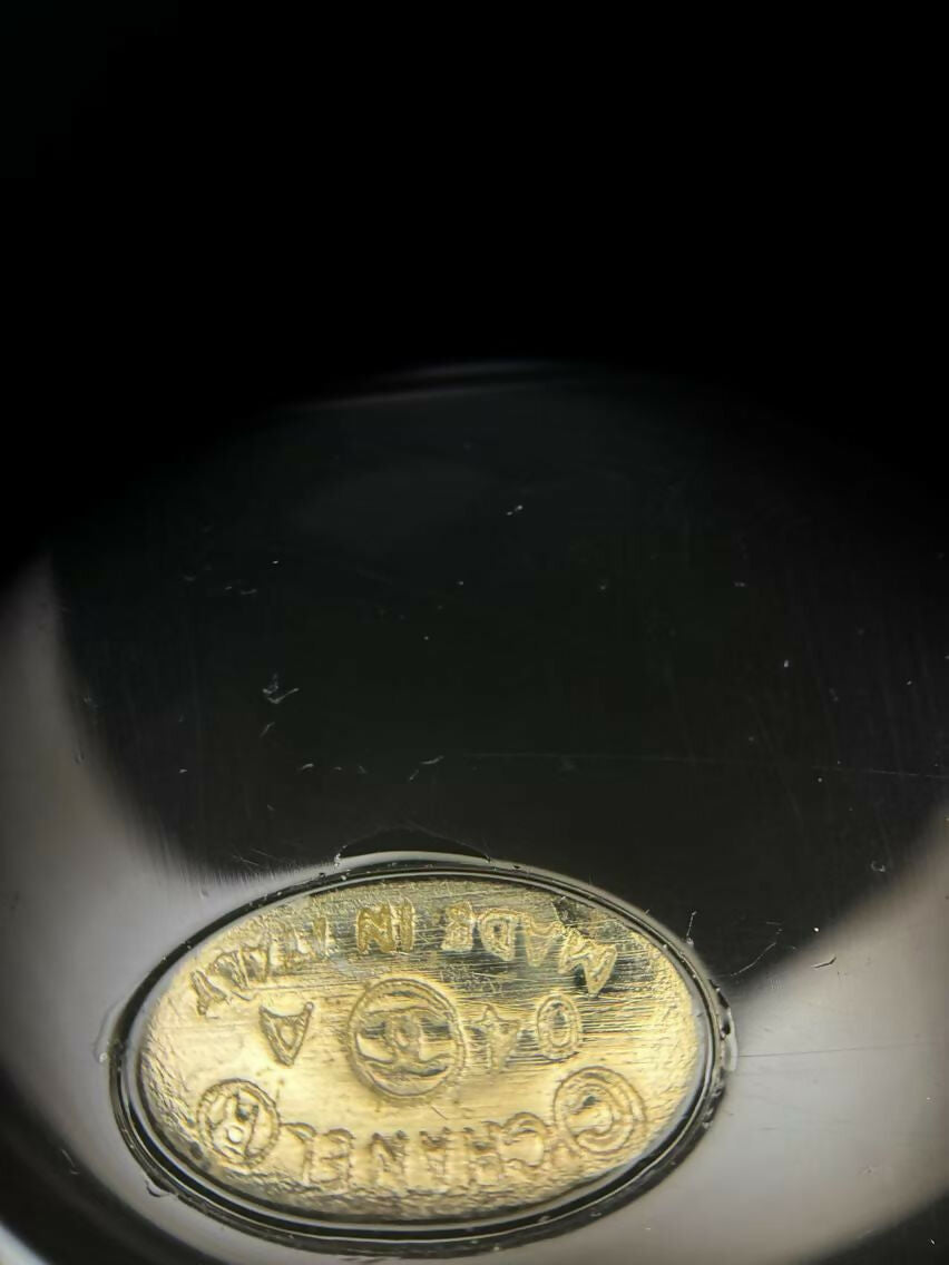 Chanel Vintage 04A Mirror Perfume Cosmetics Black Three Items Brooch