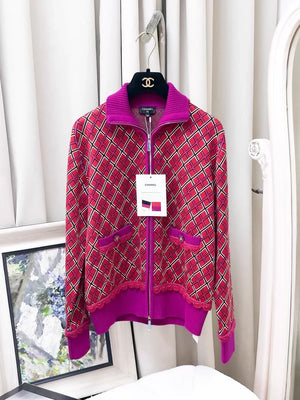 Chanel 24A red cashmere cardigan