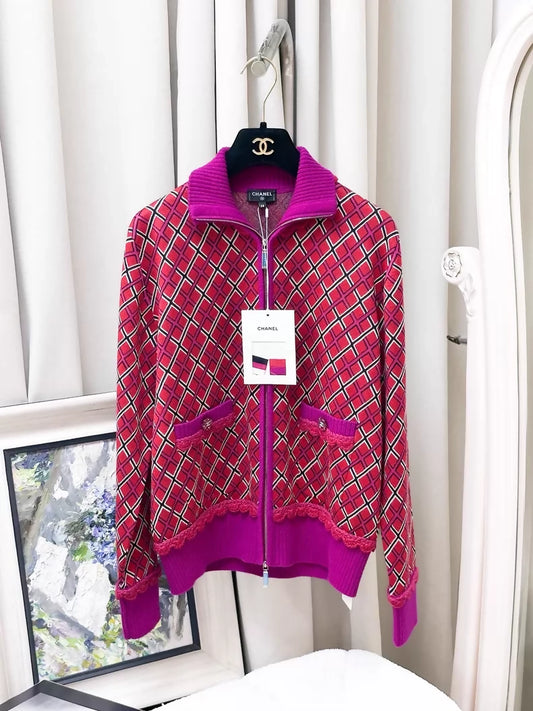 Chanel 24A red cashmere cardigan
