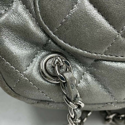 Chanel 2015-2016 Lambskin Quilted Seoul Metallic Small Backpack with Silver Hardware