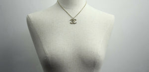 Chanel A20S Leather-threaded Metal Black Gold CC Necklace