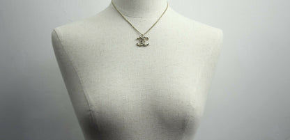 Chanel A20S Leather-threaded Metal Black Gold CC Necklace