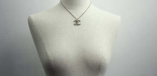 Chanel A20S Leather-threaded Metal Black Gold CC Necklace