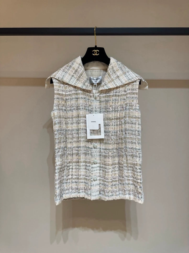 Chanel 22P Light Pink tweed Vest
