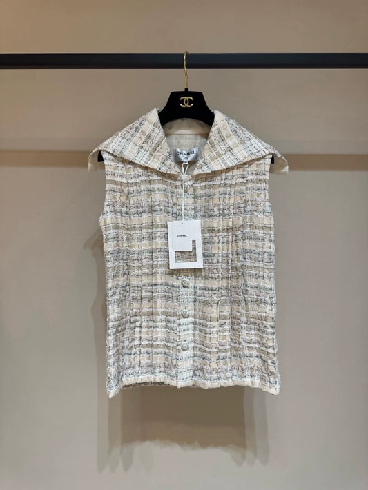 Chanel 22P Light Pink tweed Vest