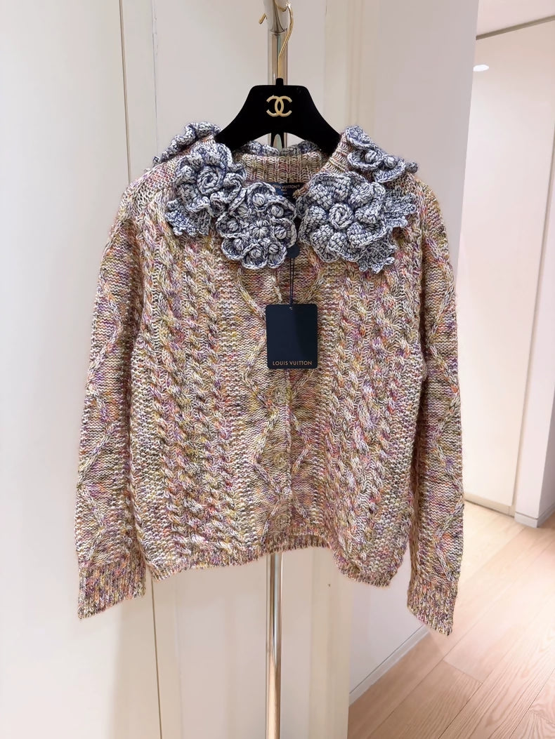 Louis Vuitton LV Colorful 3D Floral Knit Cardigan