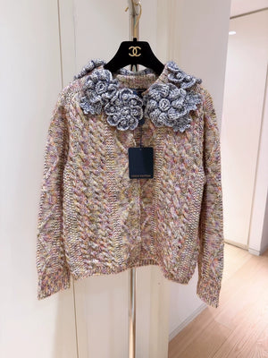 Louis Vuitton LV Colorful 3D Floral Knit Cardigan