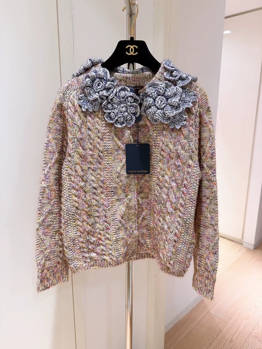 Louis Vuitton LV Colorful 3D Floral Knit Cardigan