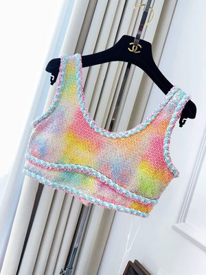 Chanel 24c multicolor crop top vest