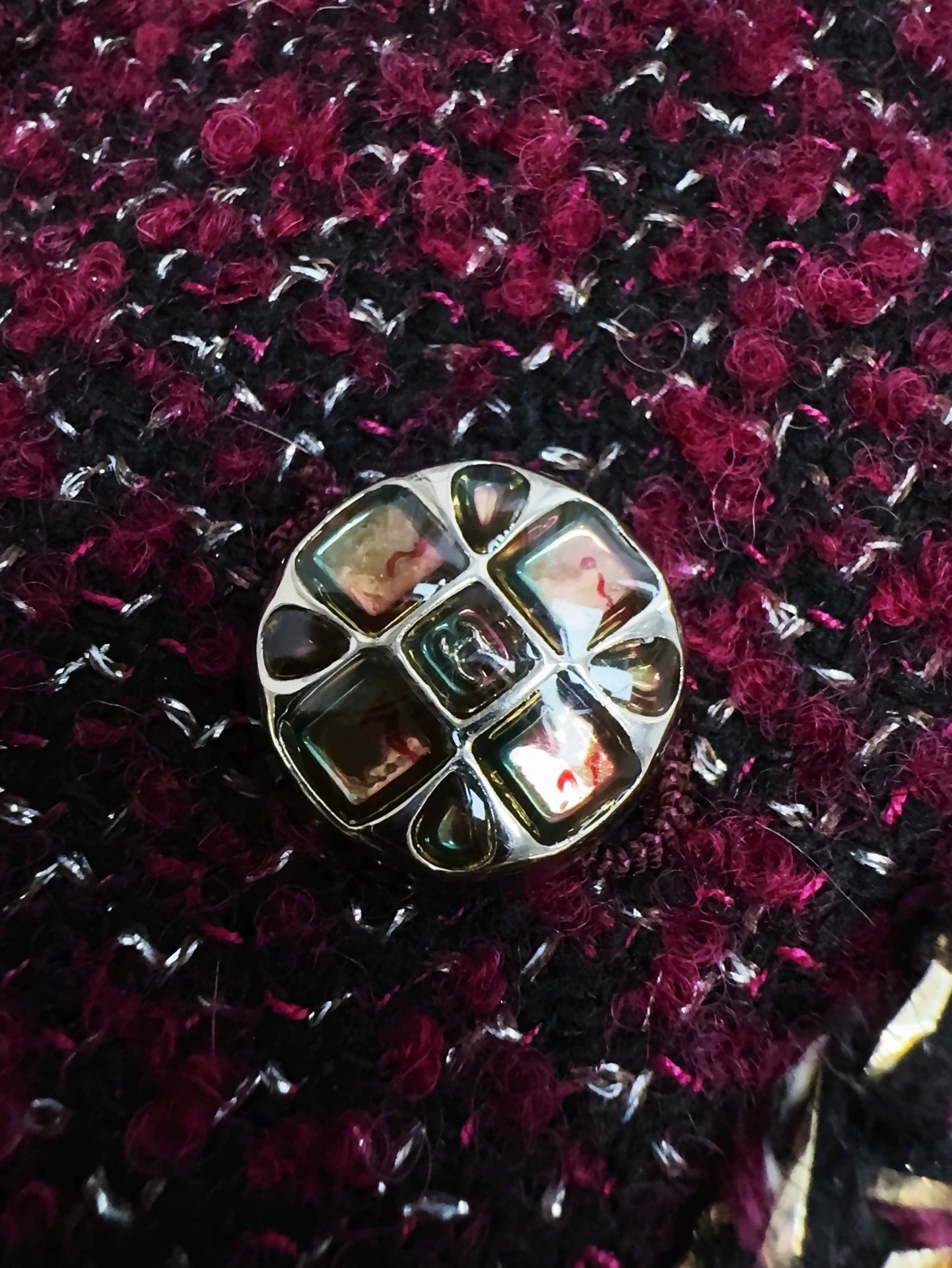 Chanel 22A Burgundy tweed Jacket