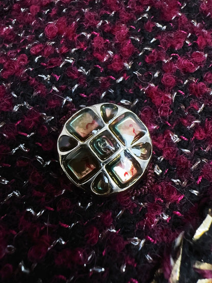 Chanel 22A Burgundy tweed Jacket