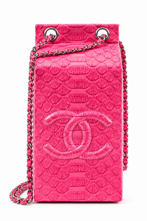 Chanel 2014 Pink Python Lait de Coco Milk Carton Bag