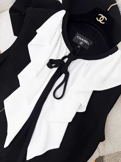 Chanel 25B black and white jumpsuit