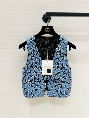 Chanel 24B floral sequined cashmere vest