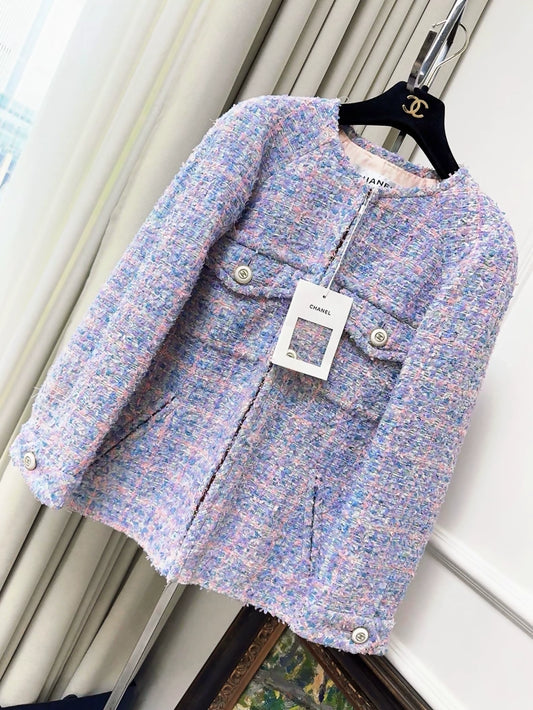 Chanel 20C lavender tweed jacket