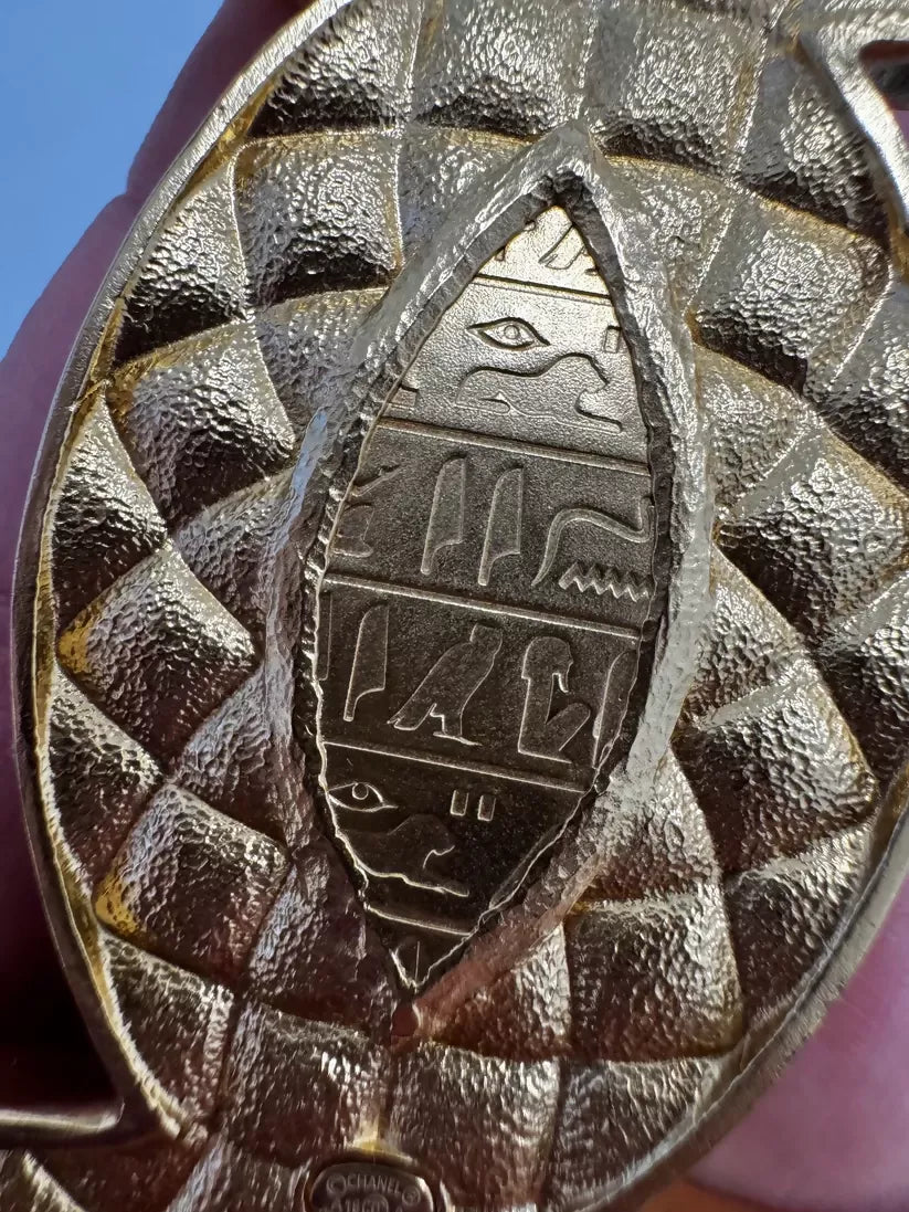 Chanel 19A Egypt Multicolor XL Beetle Brooch