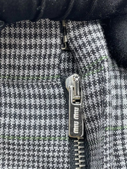 Miu Miu plaid wool slim straight leg pants