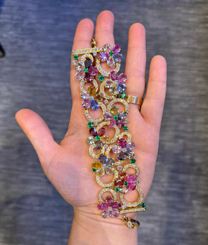 Bvlgari Multicolor Sapphire and Emerald Bracelet