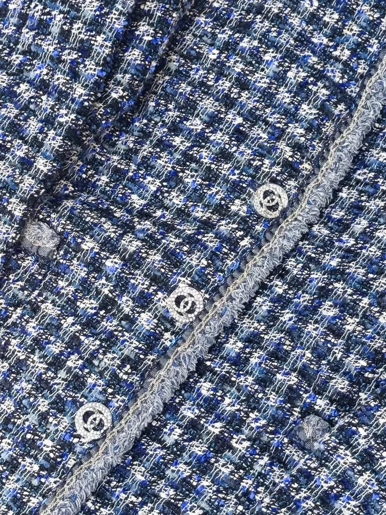 Chanel 20P Blue Tweed Jacket