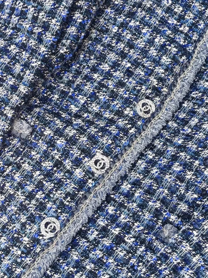 Chanel 20P Blue Tweed Jacket