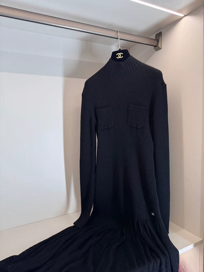 Chanel 24K Black Knit Dress