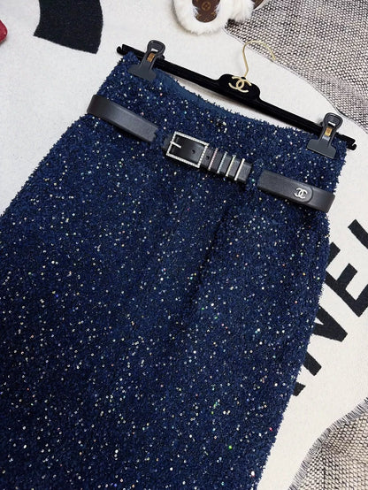 Chanel dark blue skirt
