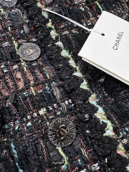Chanel 25A black & multicolour tweed jacket