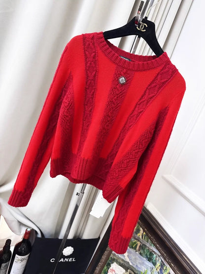 Chanel 24A Red Knit sweater
