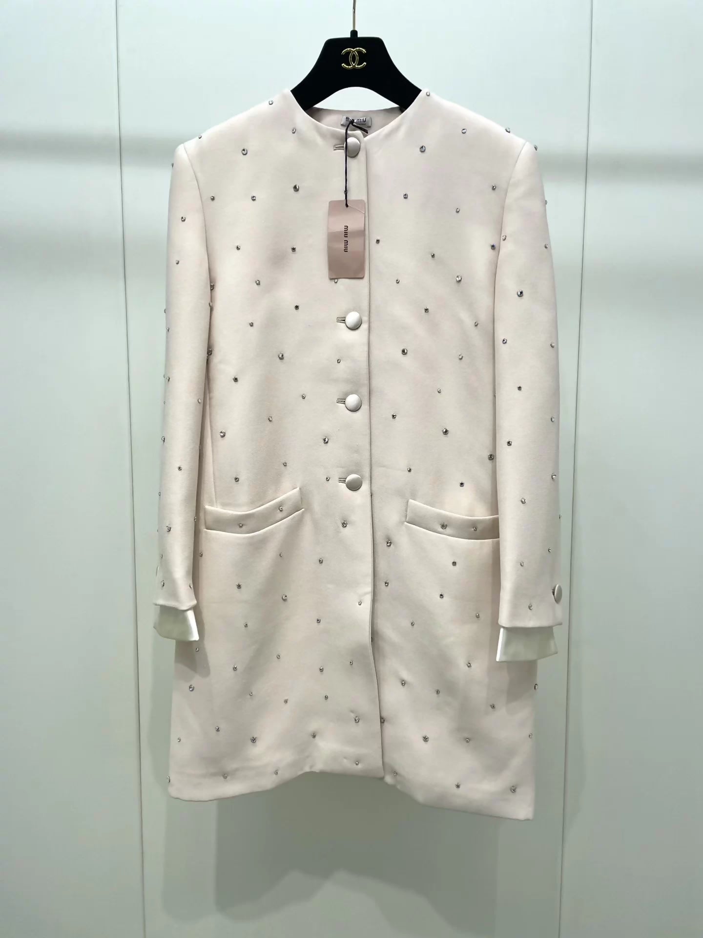 Miu Miu rhinestone-studded jacket