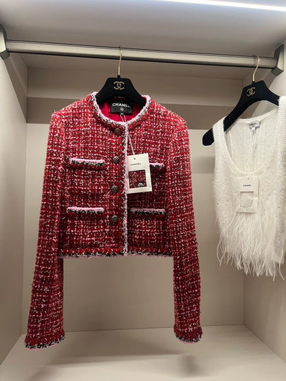 Chanel 25k red tweed jacket