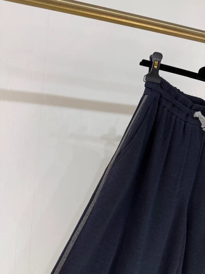 BRUNELLO CUCINELLI women's wide-leg trousers, blue