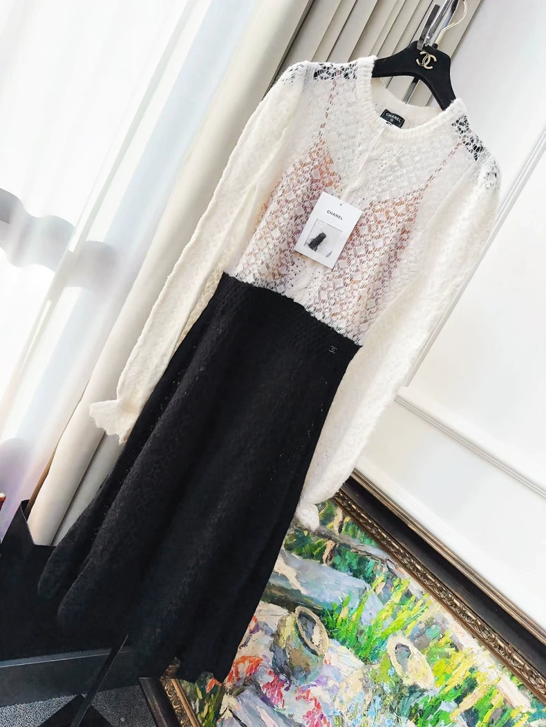 Chanel 23K black and white dress