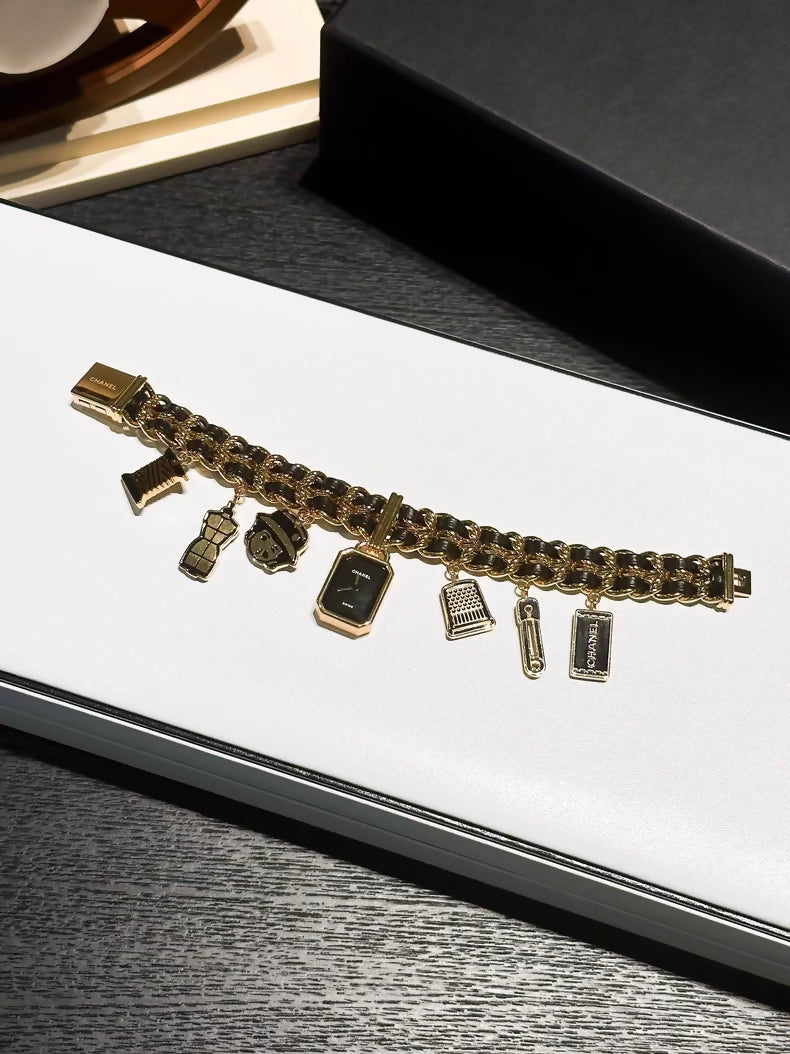 Chanel PREMIERE Limited Edition J12 Black Gold Multi-Element charms Watch