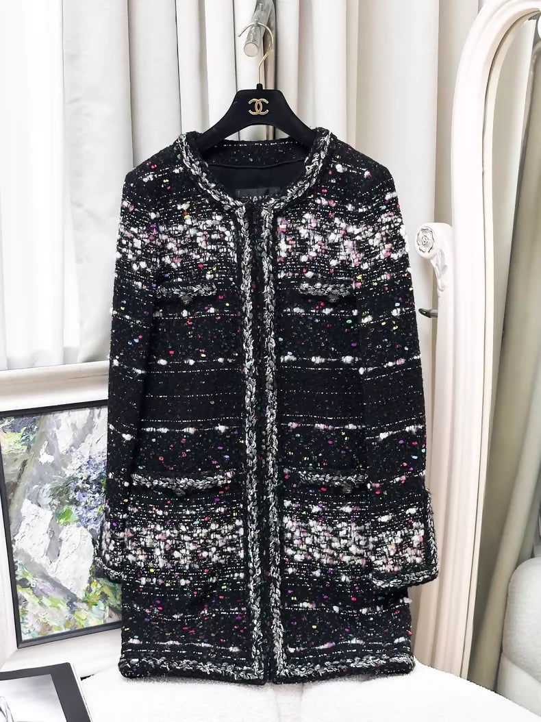 Chanel 14k Black Tweed Jacket