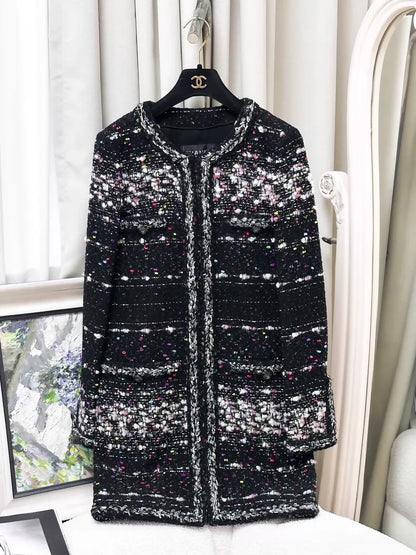 Chanel 14k Black Tweed Jacket