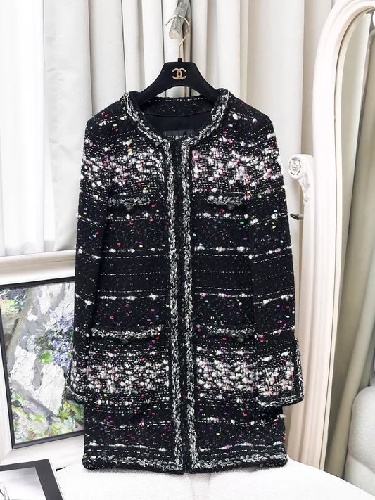 Chanel 14k Black Tweed Jacket
