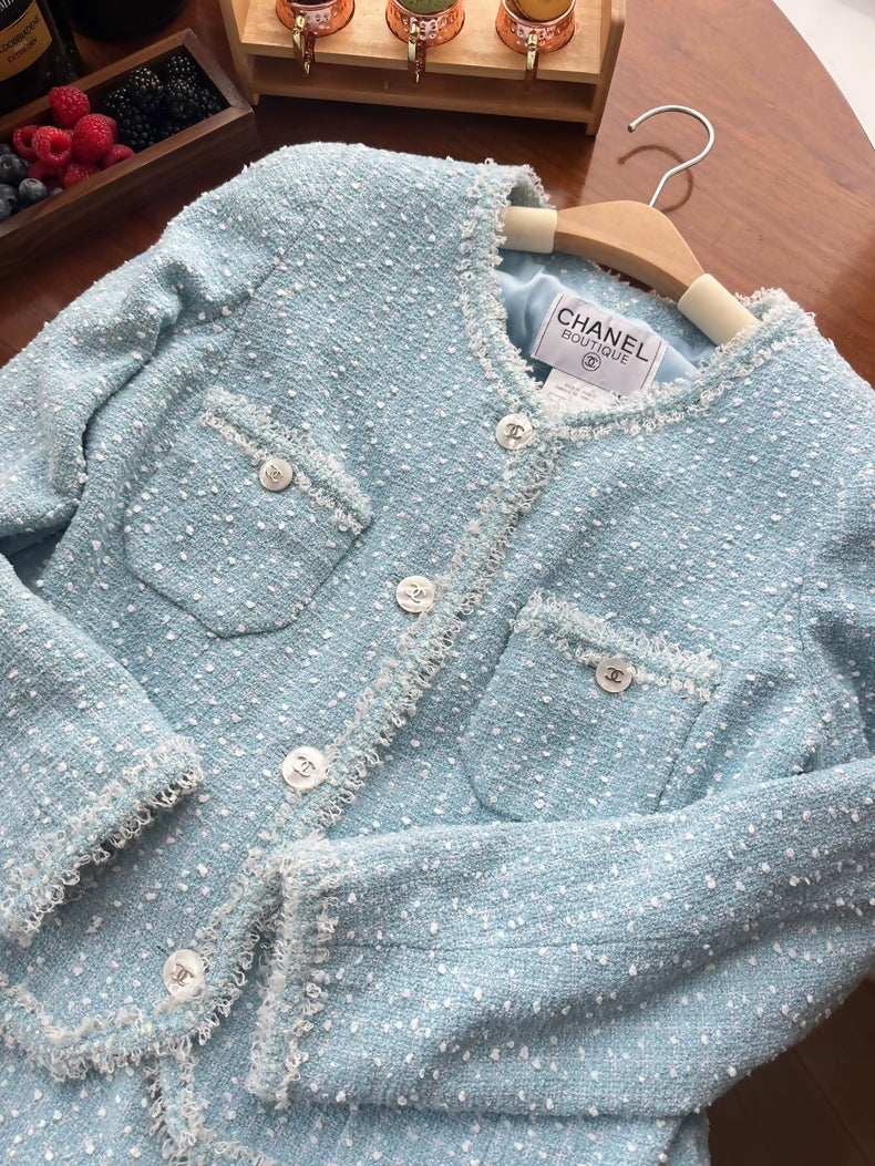 Chanel 97p Blue Tweed Suit F40