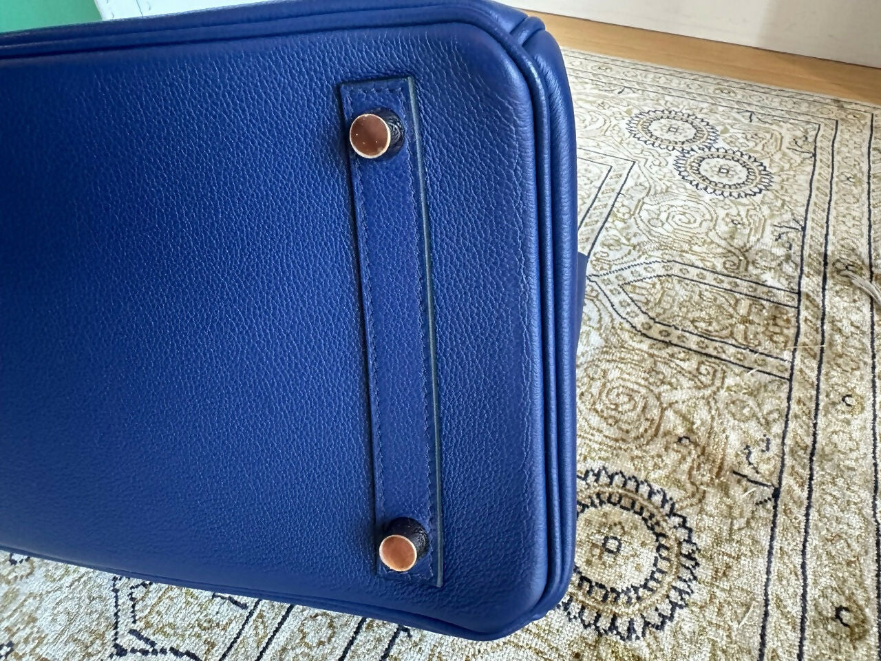 Hermes Birkin Touch 30 Bleu Marine Matte Mississipien Alligator and Bleu Saphir Novillo Rose Gold Hardware