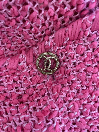 Chanel 21C tweed pink coat