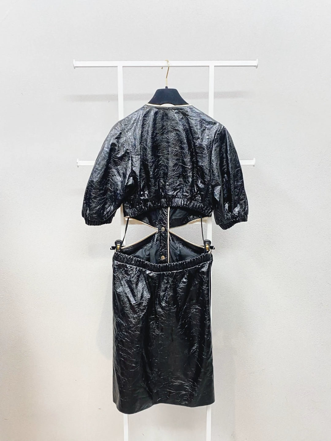 Chanel 22S black leather dress