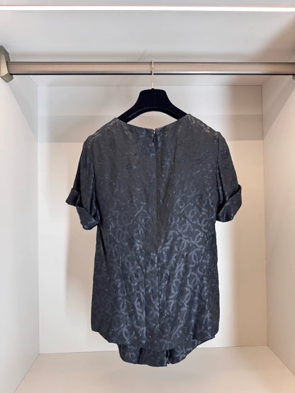 Chanel 23S Black Camellia T-Shirt