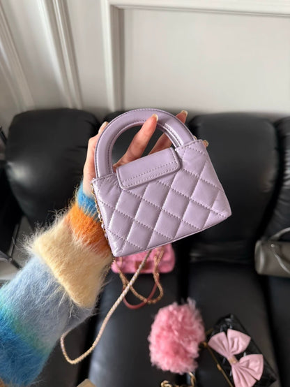 Chanel 24p purple Kelly nano mini chain bag