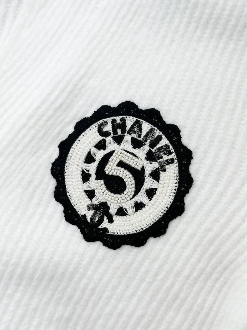 Chanel 23c White Terry knit cardigan number 5